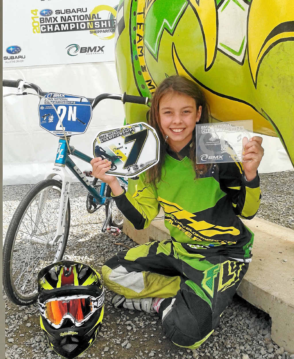 SEVENTH HEAVEN: Clarence Valley BMX Club rider Tahlia Marsh finished seventh in the Australian 11-year girls BMX final at Shepparton. PHOTO: CONTRIBUTED SEVENTH HEAVEN: Clarence Valley BMX Club rider Tahlia Marsh finished seventh in the Australian 11-year girls BMX final at Shepparton. PHOTO: CONTRIBUTED